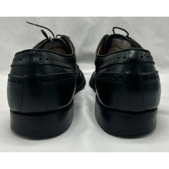 VINTAGE Alden 637 Wingtip Oxford Black Leather Dress Shoes- Truflare Sz 10.5 A/C - Picture 5 of 13